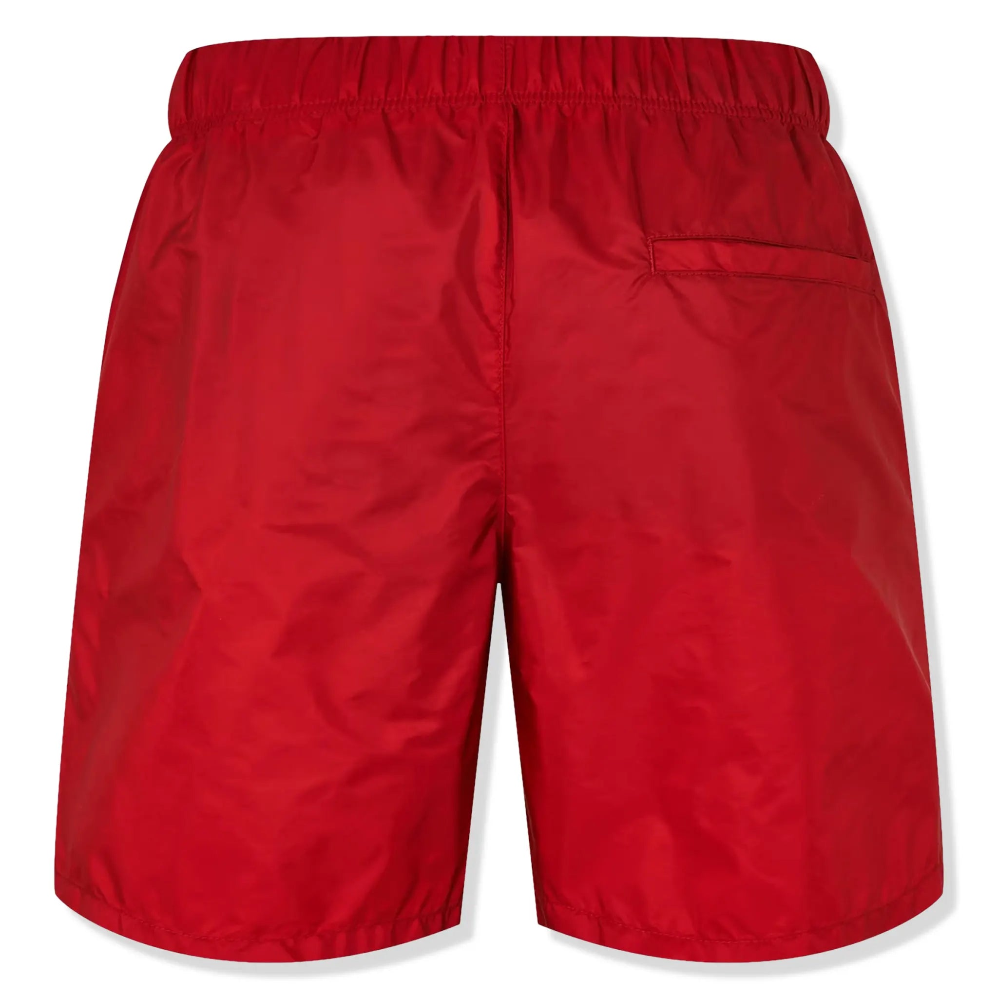 Back view of Prada Triangle Interlock Red Swim Shorts UB372SOOO1WQ9